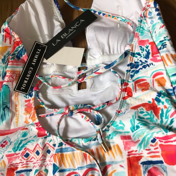 New La Blanca beautiful one piece swimsuit NWT - Picture 4 of 15